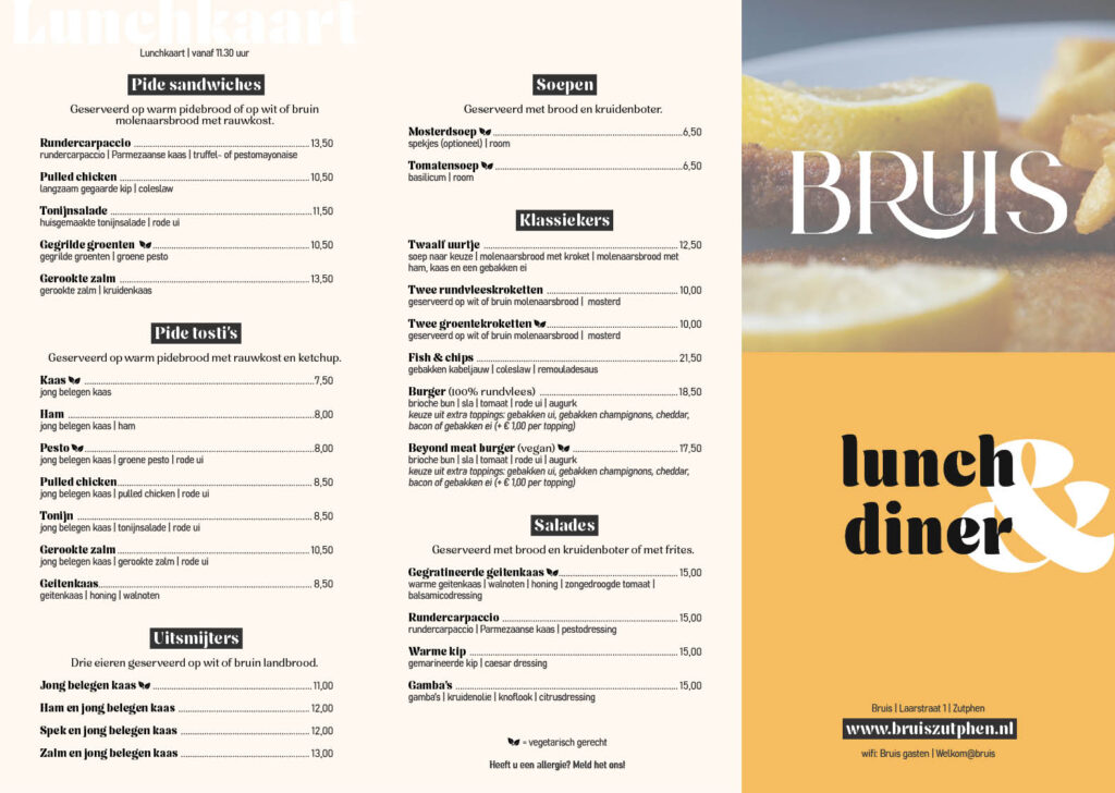 Lunchkaart van Bruis